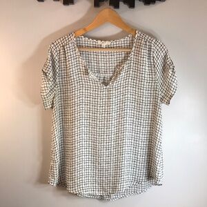 Mine Monochrome Checkered Blouse
